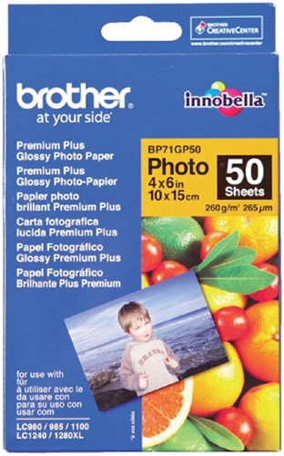 Fotopapier Brother BP-71 10x15cm 260gr glans 50 Vel