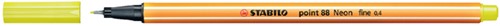 Fineliner STABILO point 88/024 F neon geel 1 Stuk