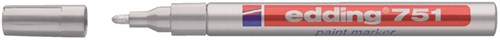 Viltstift edding 751 lak rond 1-2mm zilver 1 Stuk