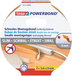 Dubbelzijdige montagetape tesa Small 5mx9mm wit 2 Stuk