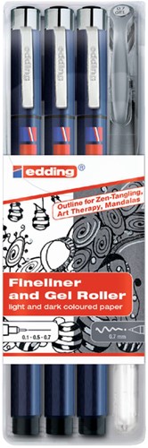 Viltstift edding 1800/2185/4S tangle assorti 4 Stuk