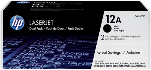 Tonercartridge HP Q2612AD 12A zwart 2x 2 Stuk