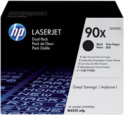Tonercartridge HP CE390XD 90X zwart  2x 2 Stuk