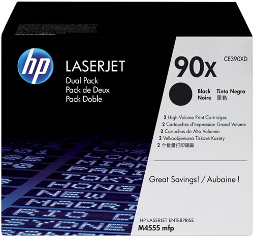 Tonercartridge HP CE390XD 90X zwart  2x 2 Stuk