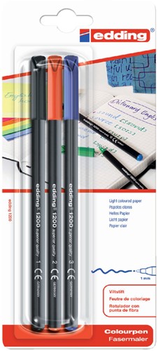 Fineliner edding 1200 F assorti 3 Stuk