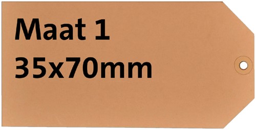 Label karton nr 1 200gr 35x70mm chamois 1000st 1000 Stuk