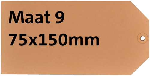 Label karton nr 9 200gr 75x150mm chamois 1000st 1000 Stuk