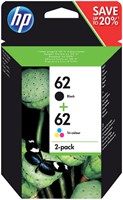 Inktcartridge HP N9J71AE 62  zwart + kleur 2 Stuk