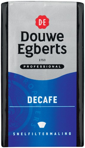 Koffie Douwe Egberts snelfiltermaling decafe 250gr 250 Gram