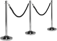 Afzetkoord Securit 150cm zwart chroome knop 1 Stuk-2