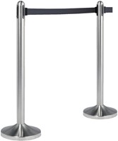 Afzetpaal Securit RVS met rolband 210cm zwart 1 Stuk-2