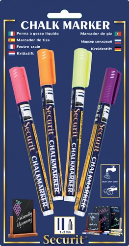 KRIJTSTIFT SECURIT SMA-100 ROND 1-2MM ASS 4 Stuk