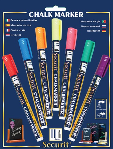 KRIJTSTIFT SECURIT SMA-100 ROND 1-2MM ASS 7 Stuk