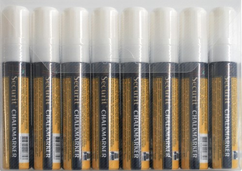 Krijtstift Securit SMA-720 blokpunt 7-15mm wit 8 Stuk