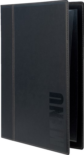Menukaart Securit Trendy A4 1 x 2 tassen zwart 1 Stuk