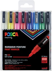 Verfstift Posca PC3M F 8st assorti 8 Stuk