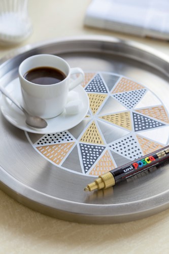 Paintmarker Uni POSCA PCF350 Brush 1-10mm zilver 1 Stuk-2