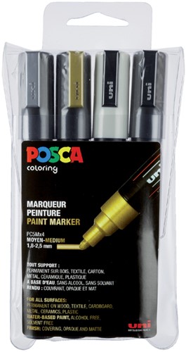 Verfstift Posca PC5M M 4st assorti 4 Stuk