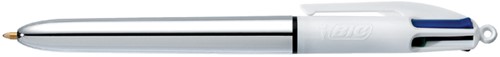 Balpen Bic 4kleuren shine M zilver 1 Stuk
