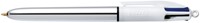 Balpen Bic 4kleuren shine M zilver 1 Stuk