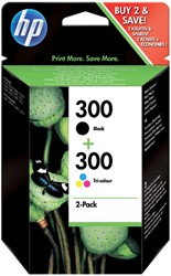 Inktcartridge HP CN637EE 300 zwart + kleur 2 Stuk