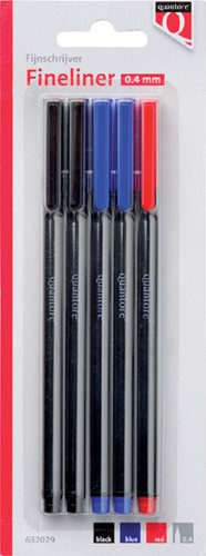 Fineliner Quantore 188 rond 0.4mm ass 5 Stuk