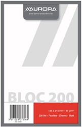 Kladblok Aurora 135x210mm blanco 200 vel 45gr 1 Stuk