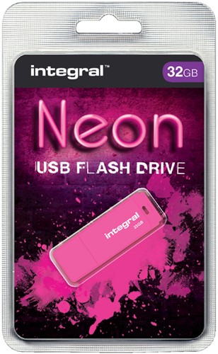USB stick 2.0 Integral Neon USB-A 32GB roze 1 Stuk