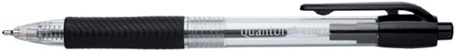 Balpen Quantore rubberen grip drukknop zwart 1 Stuk