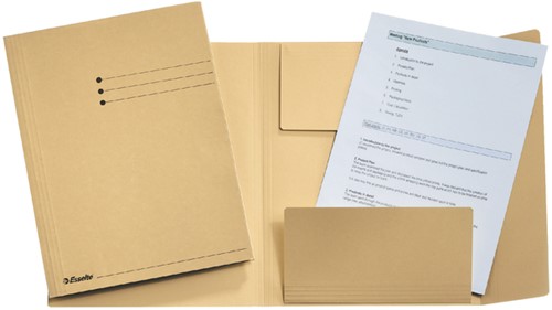 Dossiermap Esselte A4 3klep manilla 275gr beige 1 Stuk