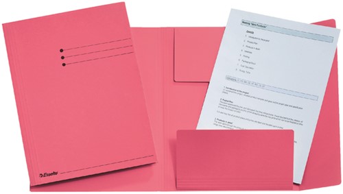 Dossiermap Esselte A4 3klep manilla 275gr roze 1 Stuk