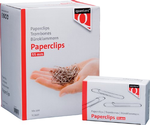 Paperclip Quantore R50 55mm lang 100 Stuk
