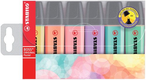 Markeerstift STABILO BOSS 70/6 6st pastel assorti 6 Stuk