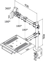Laptoparm Neomounts D960 27 inch klem zwart 1 Stuk-2