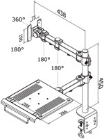 Laptoparm Neomounts D960 27 inch klem zwart 1 Stuk-3