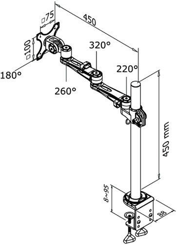Monitorarm Neomounts D935 10 30 inch klem zgs 1 Stuk-2