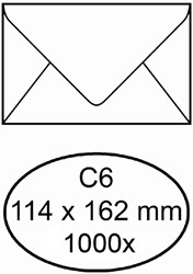Envelop IEZZY bank C6 114x162 70gr wit 1000 Stuk