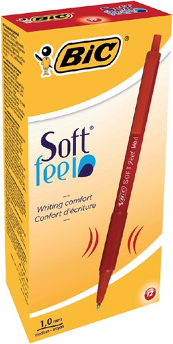 Balpen Bic soft feel clic M rood 1 Stuk-2