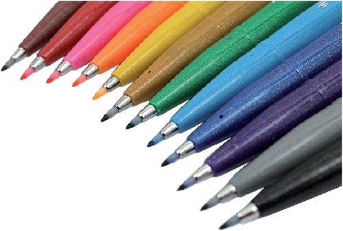 Brushpen Pentel SES15C Sign standaardkl ass 12 Stuk-3
