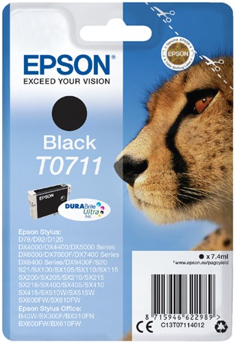 Inktcartridge Epson T0711 zwart 1 Stuk