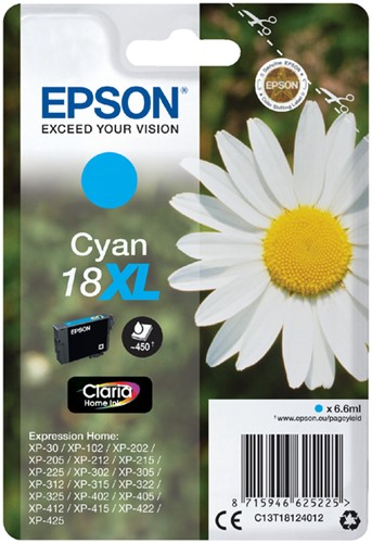 Inktcartridge Epson 18XL T1812 blauw 1 Stuk