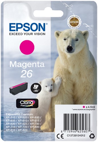 Inktcartridge Epson 26 T2613 rood 1 Stuk