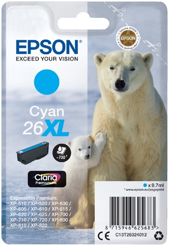Inktcartridge Epson 26XL T2632 blauw 1 Stuk