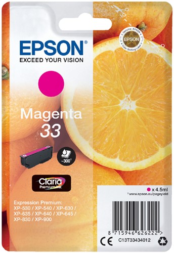Inktcartridge Epson 33 T3343 rood 1 Stuk
