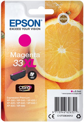 Inktcartridge Epson 33XL T3363 rood 1 Stuk