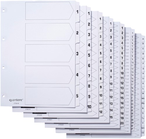 Tabblad Quantore 4-gaats karton 5-delig wt 1 Set-2