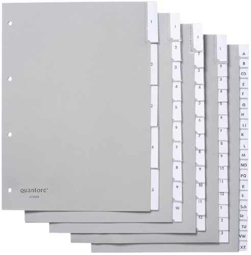 Tabblad Quantore 4rings pp 12delig+venster grijs 1 Set-2
