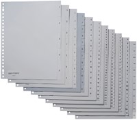 Tabblad Quantore A4 23rings pp Jan-dec grijs 1 Set-2