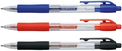 Gelschrijver Quantore grip drukknop 0.7mm rood 1 Stuk-2