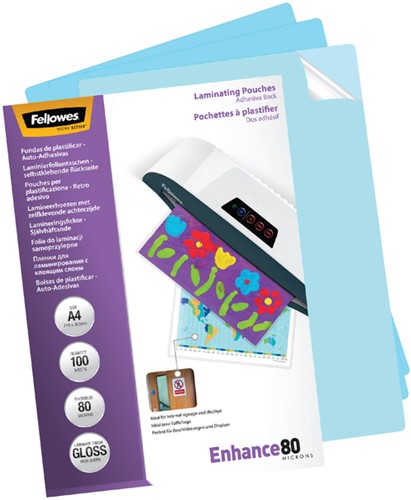 Lamineerhoes Fellowes zelfklevend A4 2x80micron 100 Stuk-2